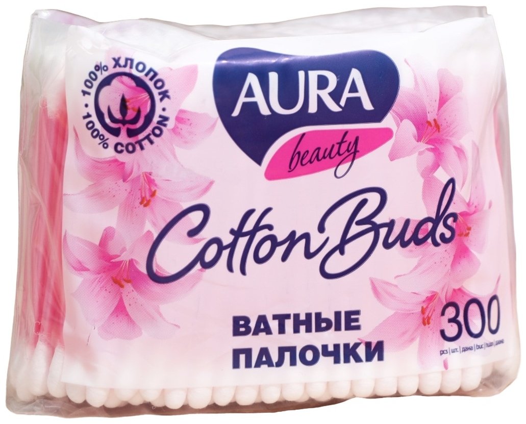 Aura Beauty ватные палочки Cotton buds 300 шт купить,NaN