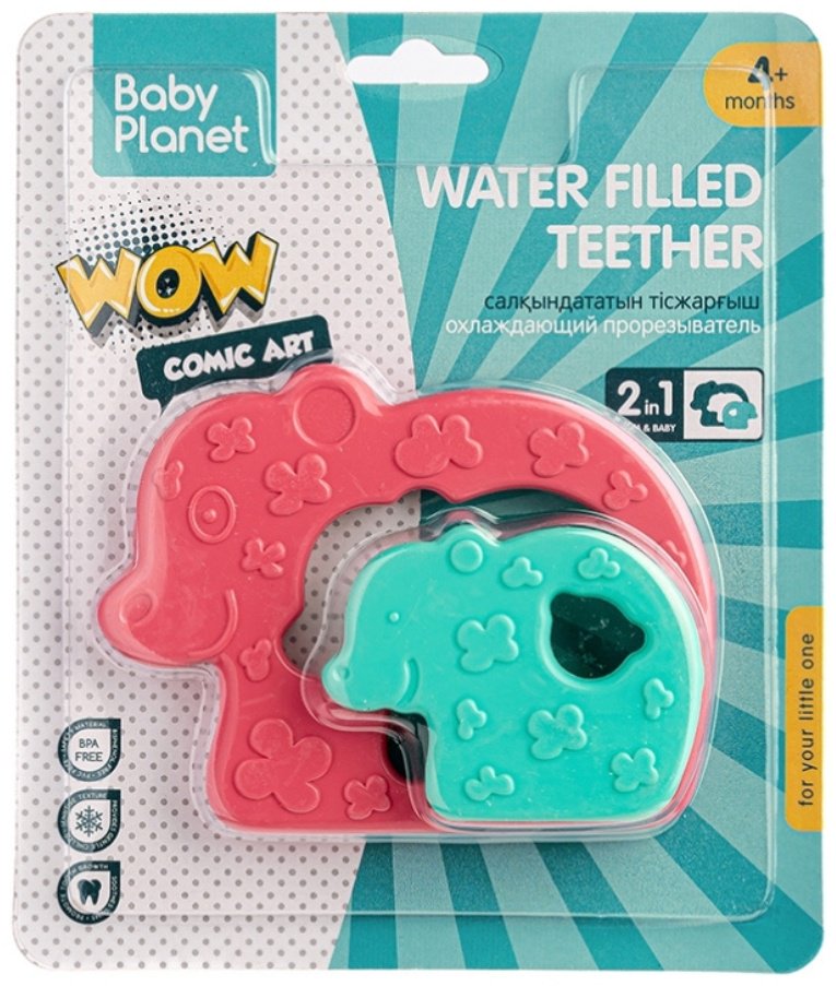Прорезыватель Baby Planet 8628/3, 2 шт, розовый, голубой, зеленый купить,NaN