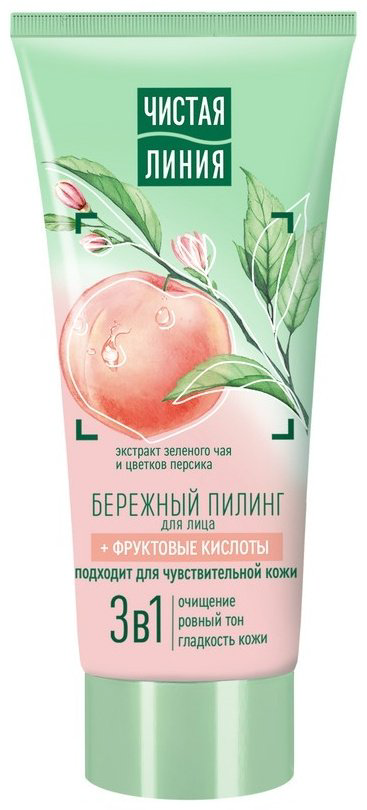 ЧИСТАЯ ЛИНИЯ пилинг Бережный зеленый чай и персик 50 мл купить,NaN