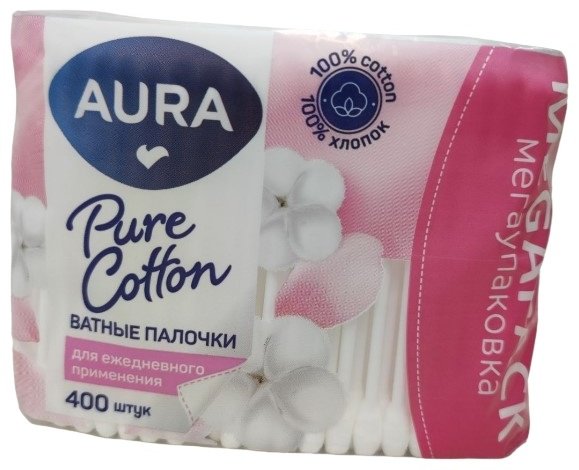 Aura Beauty ватные палочки Pure Cotton 400 шт