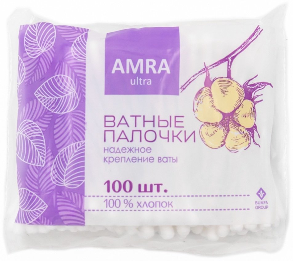 Amra ватные палочки Ultra 100 шт купить,NaN