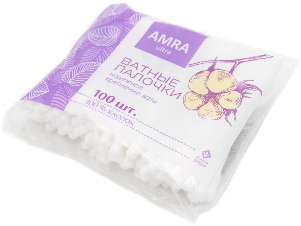 Amra ватные палочки Ultra 100 шт купить,NaN