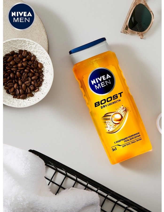 NIVEA Men Boost 3 в 1 гель 500 мл купить,NaN