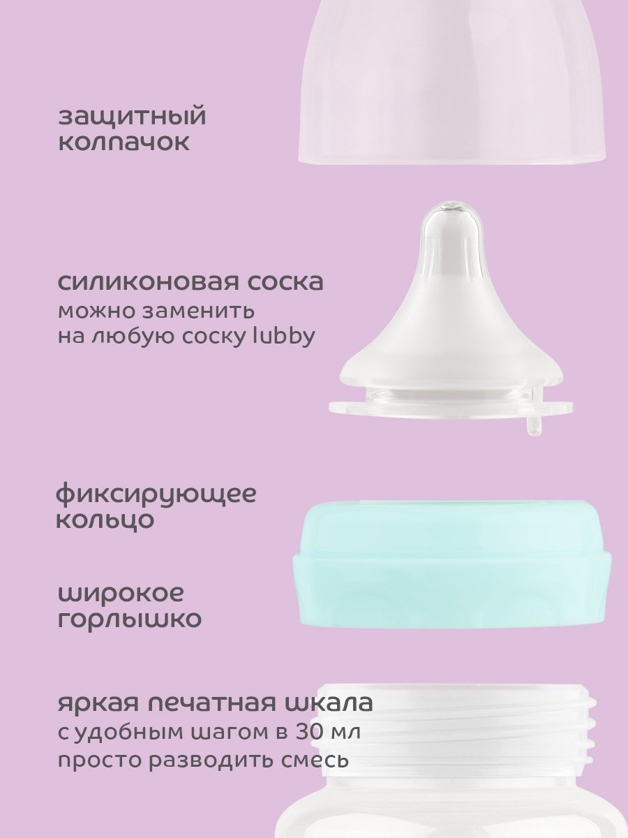 Бутылочка Lubby 20154 250 мл прозрачный купить,NaN
