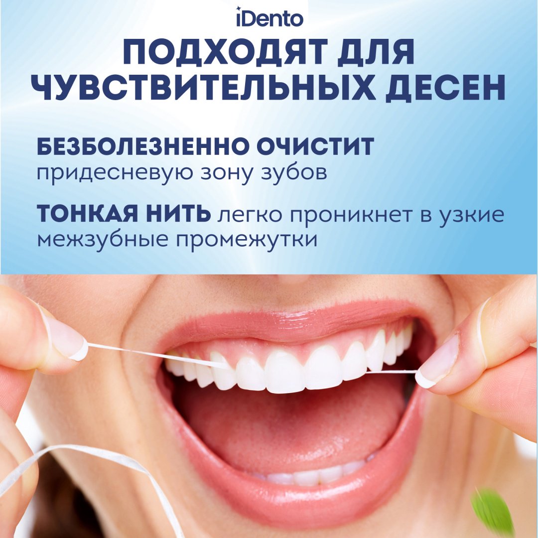 Зубная нить IDento тонкая круглая 50 м купить,NaN