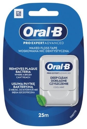 Зубная нить Oral-B Pro-Expert Прохладная мята ленточная 25 м купить,NaN
