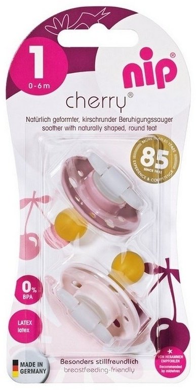 Набор пустышек NIP Cherry, 2 шт, розовый купить,NaN