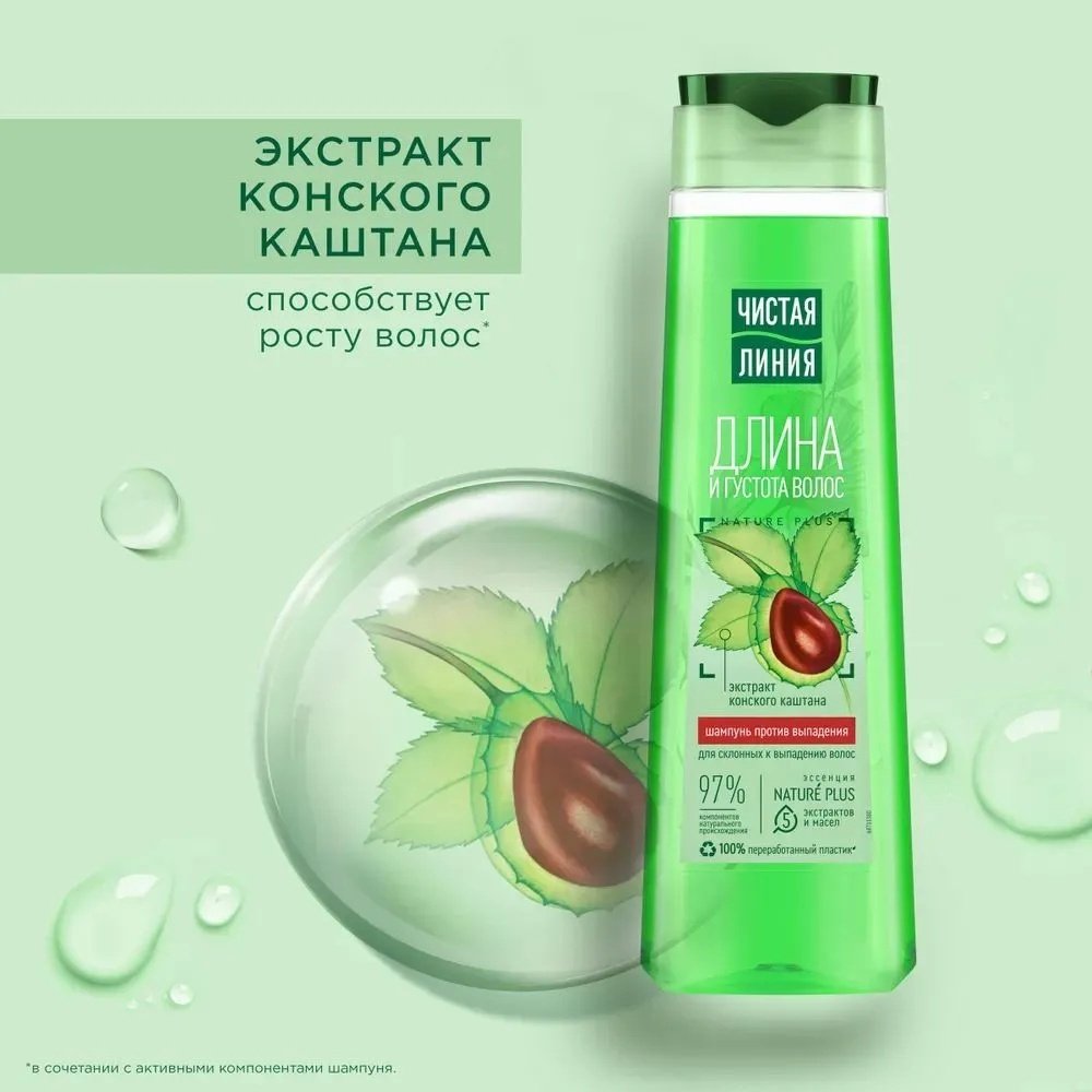 ЧИСТАЯ ЛИНИЯ Конский каштан шампунь 400 мл купить,NaN