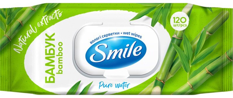 Влажные салфетки Smile бамбук 120 шт купить,NaN