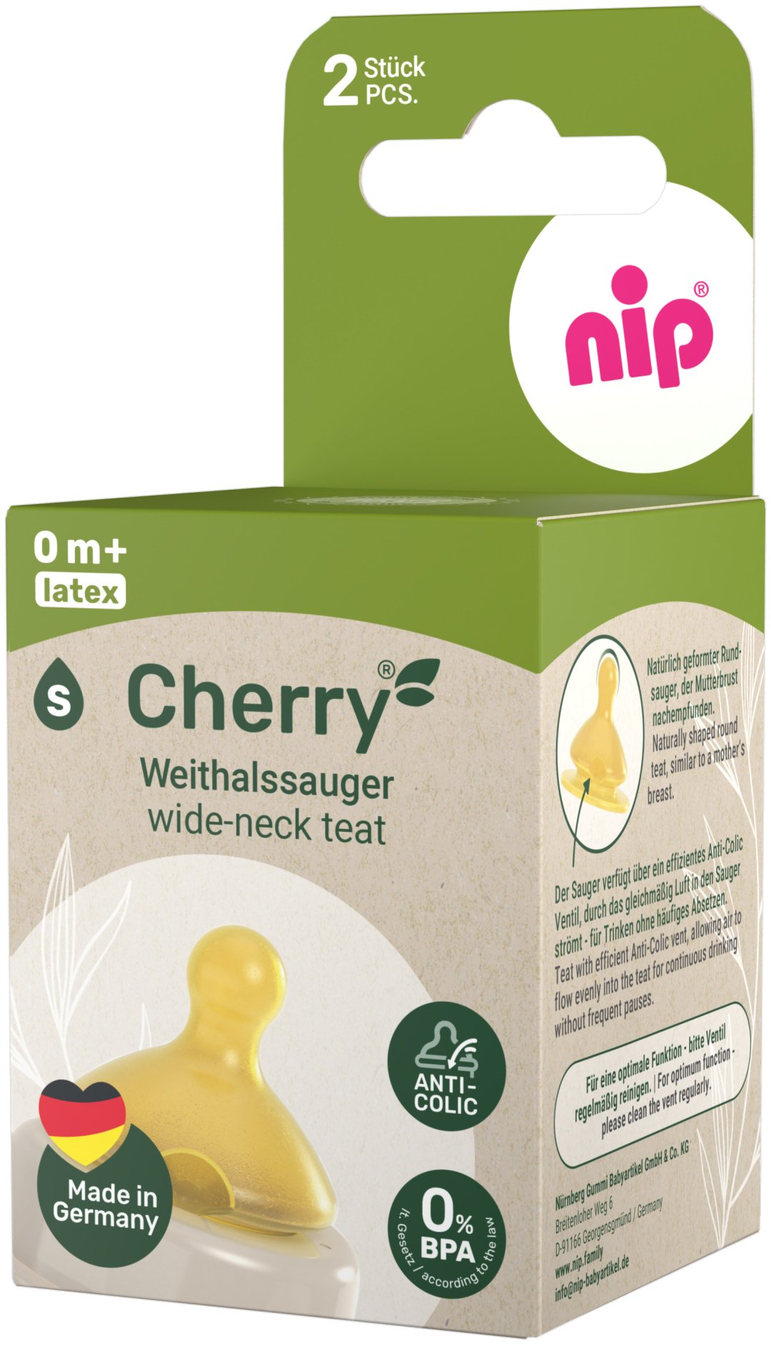 Соска для бутылочки NIP Cherry 133043, 2 шт купить,NaN