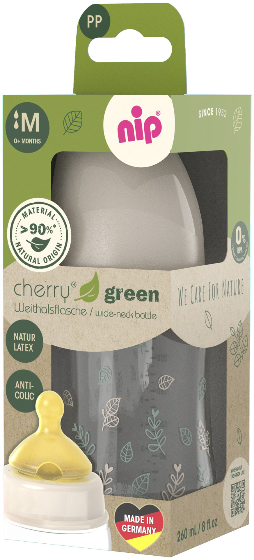 Бутылочка NIP Cherry 135126 260 мл бежевый купить,NaN