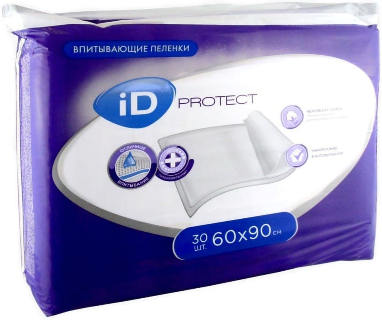 ID PROTECT пеленка одноразовая 60х90 см 30 шт купить,NaN