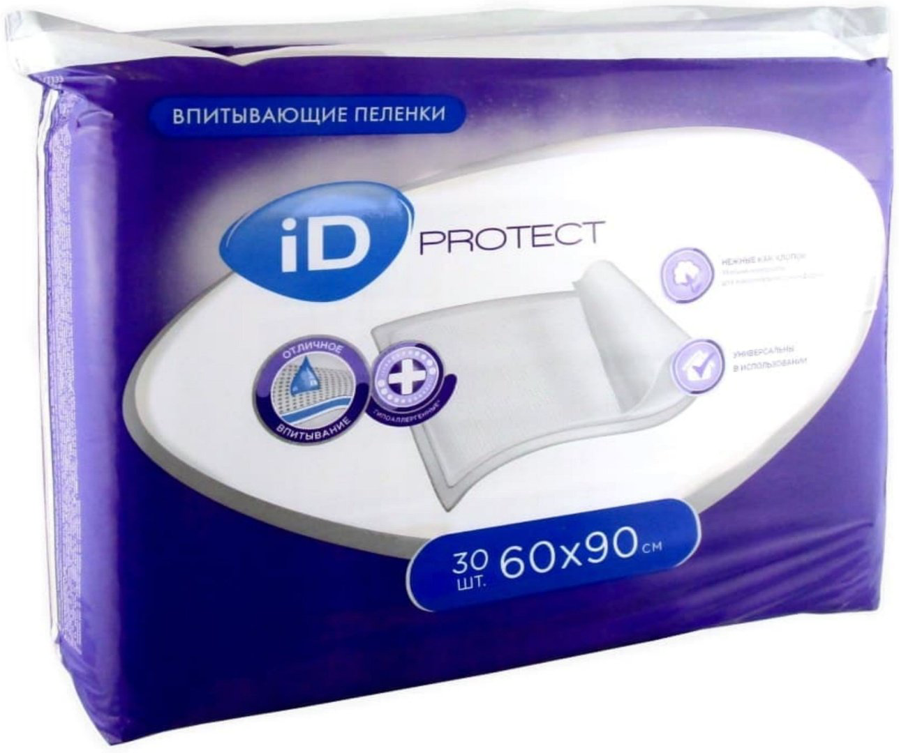 ID PROTECT пеленка одноразовая 60х90 см 30 шт купить,NaN