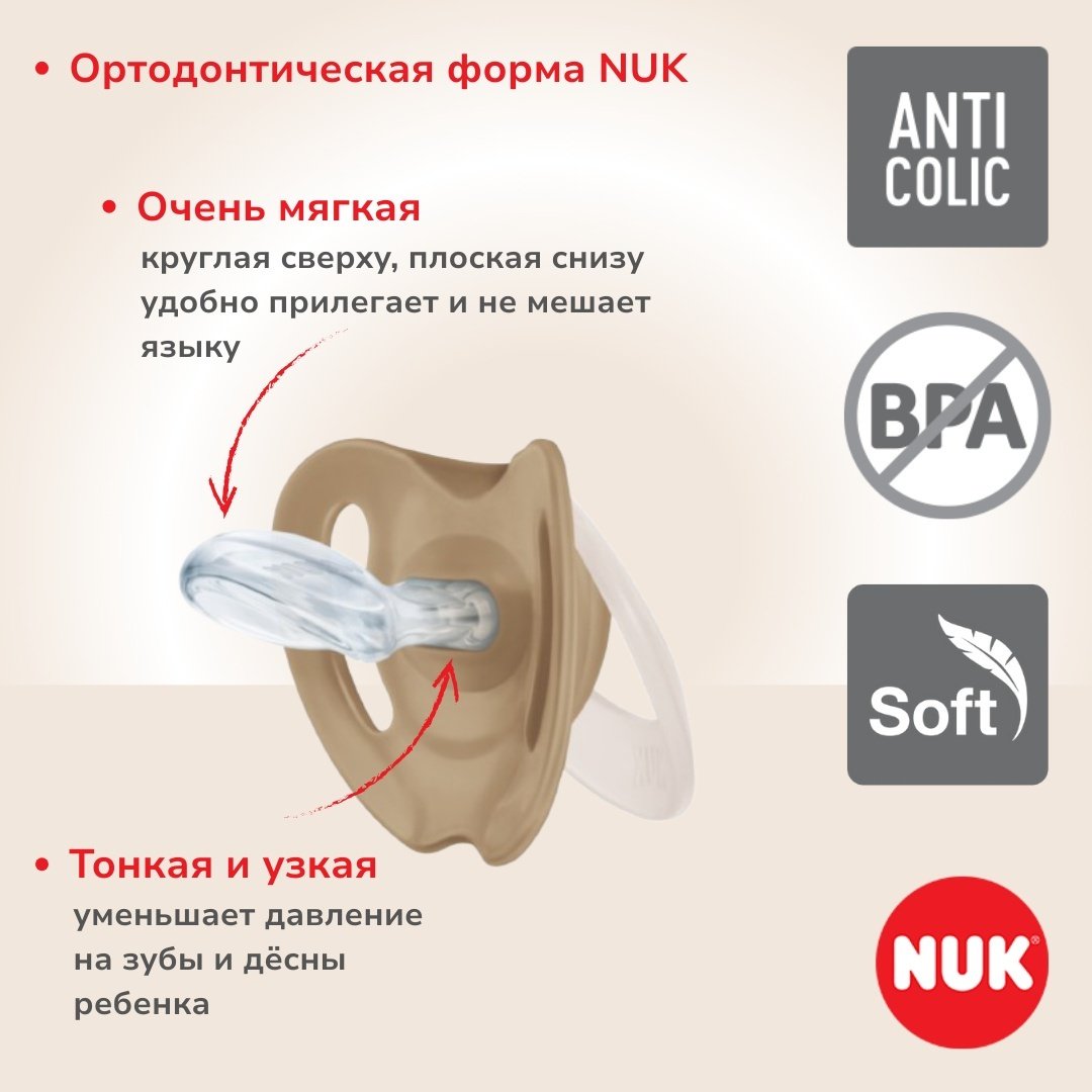 Пустышка NUK Star, 6-18 месяцев, 1 шт, зеленый купить,NaN