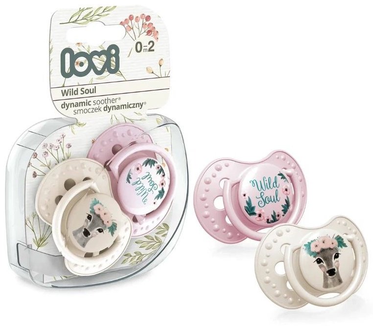 Пустышка силиконовая Lovi Wild Soul динамическая, 0-2 мес., 2 шт., розовый купить,NaN
