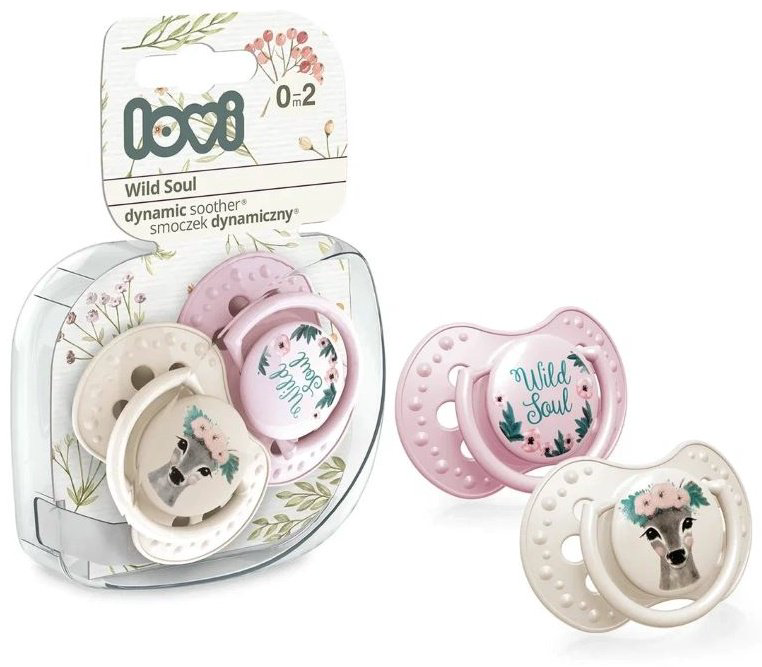 Пустышка силиконовая Lovi Wild Soul динамическая, 0-2 мес., 2 шт., розовый купить,NaN