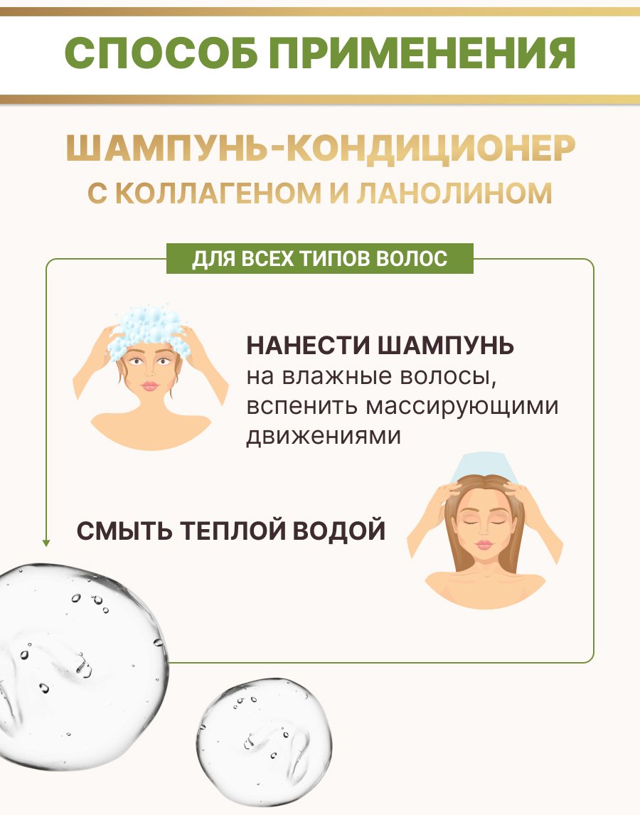 Лошадиная сила С коллагеном и ланолином шампунь 500 мл купить,NaN