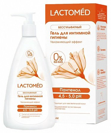 Lactomed Увлажняющий эффект с Пантенолом гель для интимной гигиены 200 мл купить,NaN