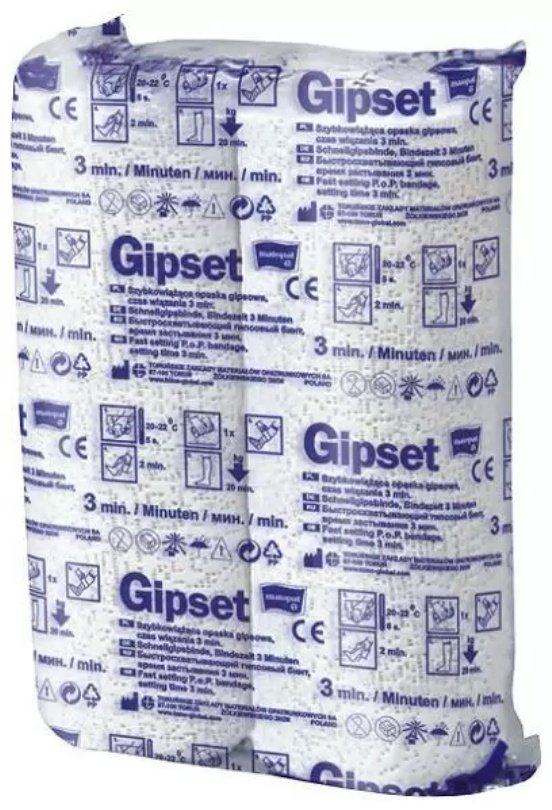 Бинт гипсовый Gipset 3 x 0,08м 2 шт не стерильно