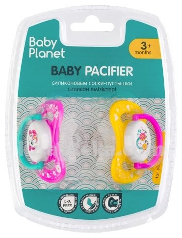 Набор пустышек Baby Planet 8452/4, 2 шт, мультиколор купить,NaN