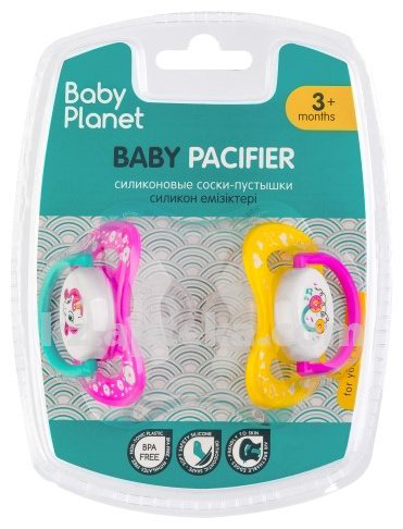 Набор пустышек Baby Planet 8452/4, 2 шт, мультиколор купить,NaN