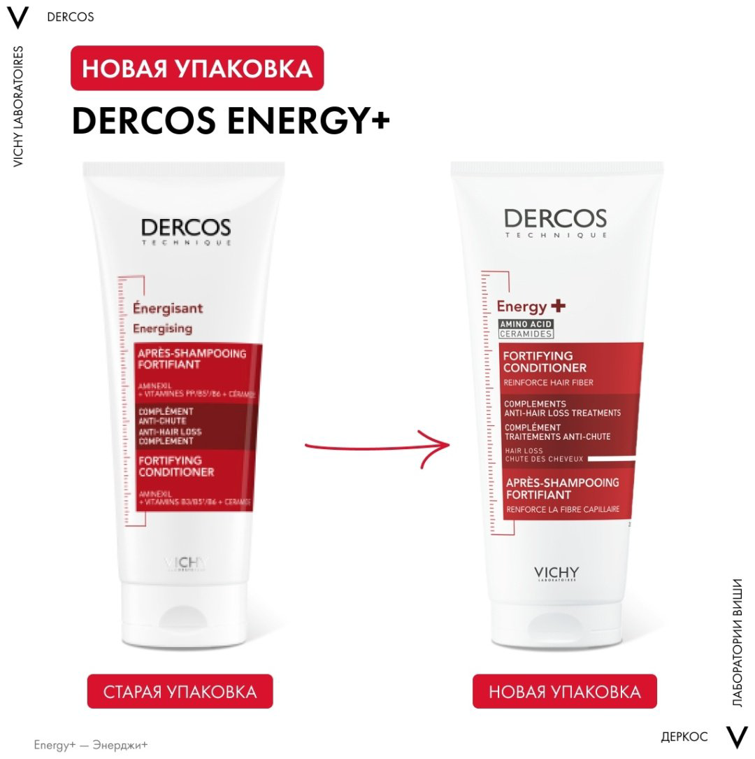 Vichy Dercos Energy + Укрепляющий кондиционер против выпадения волос, 200 мл купить,NaN