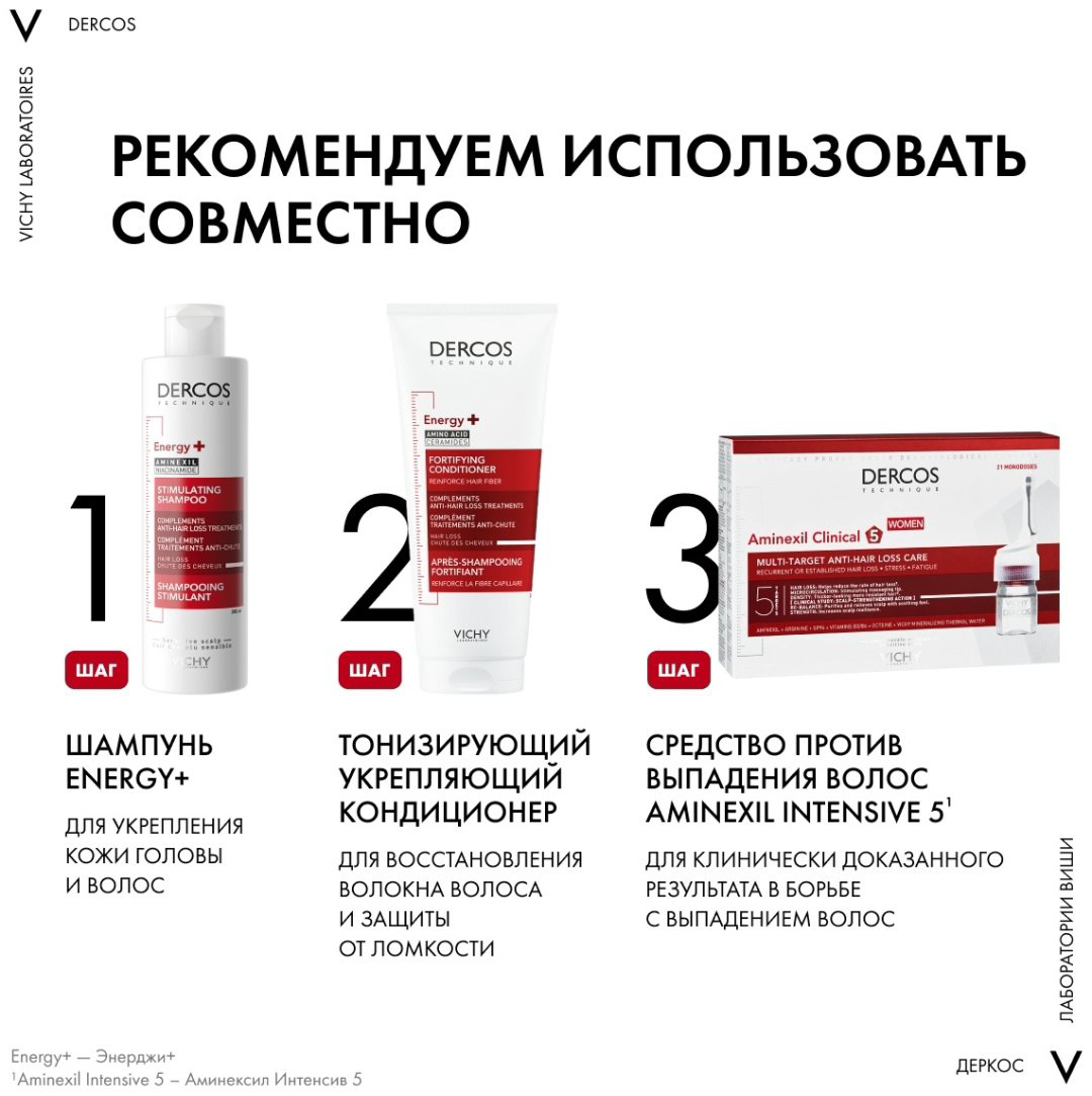 Vichy Dercos Energy + Укрепляющий кондиционер против выпадения волос, 200 мл купить,NaN