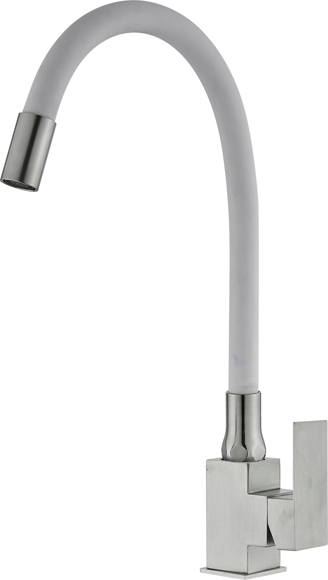 Смеситель с гибким изливом Potato P58130S-7, латунь, цвет белый купить,30800