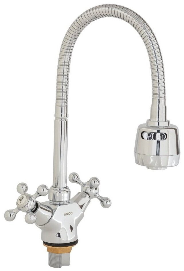 Смеситель с гибким изливом ARCO А48(1)07CHR, цинк, цвет хром - ForteMarket Смеситель с гибким изливом ARCO А48(1)07CHR, цинк, цвет хром купить,17560