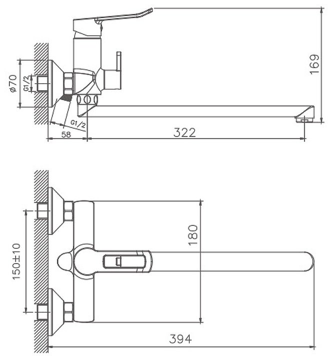 Смеситель для ванны Haiba HB22556, латунь, цвет хром купить,25800