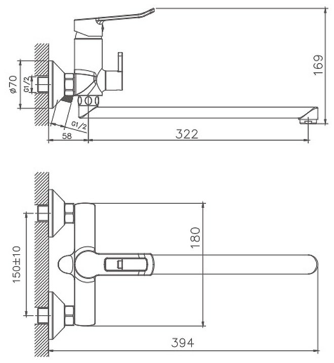 Смеситель для ванны Haiba HB22556, латунь, цвет хром купить,25800