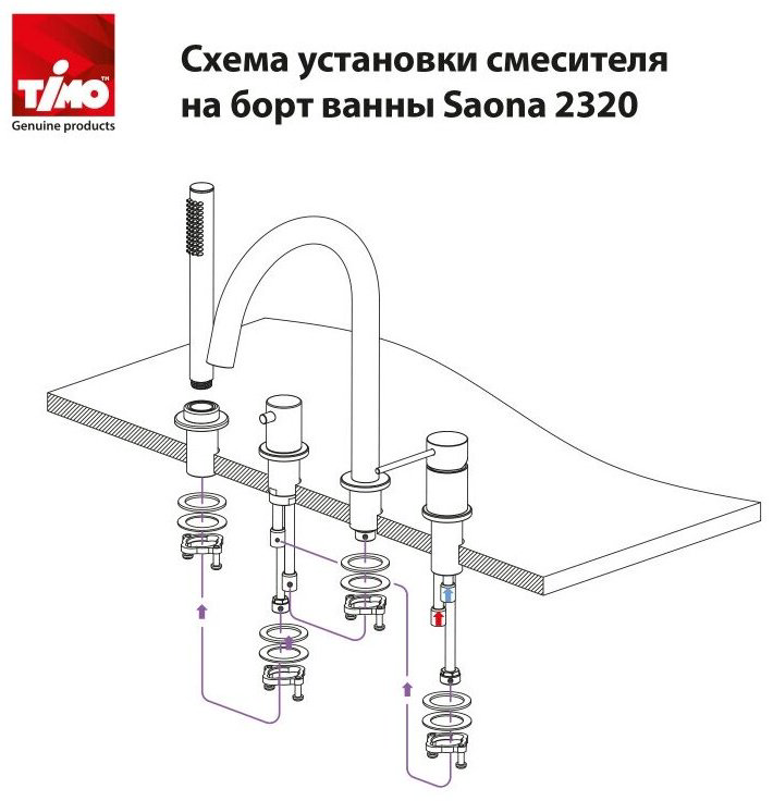 Смеситель для ванны Timo Saona 2320/03Y, латунь, цвет черный купить,NaN