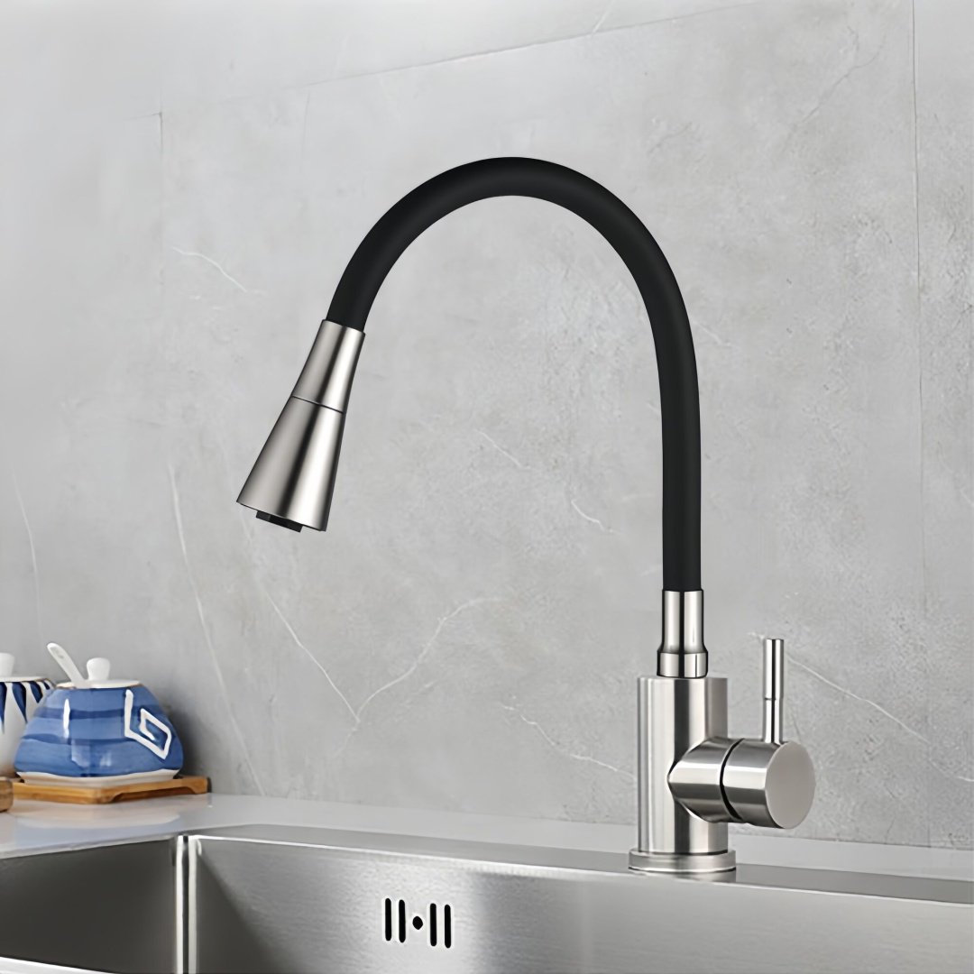 Смеситель с гибким изливом Boch Mann BM10420, латунь, цвет черный купить,NaN