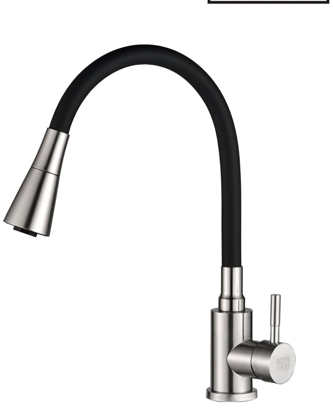Смеситель с гибким изливом Boch Mann BM10420, латунь, цвет черный купить,NaN