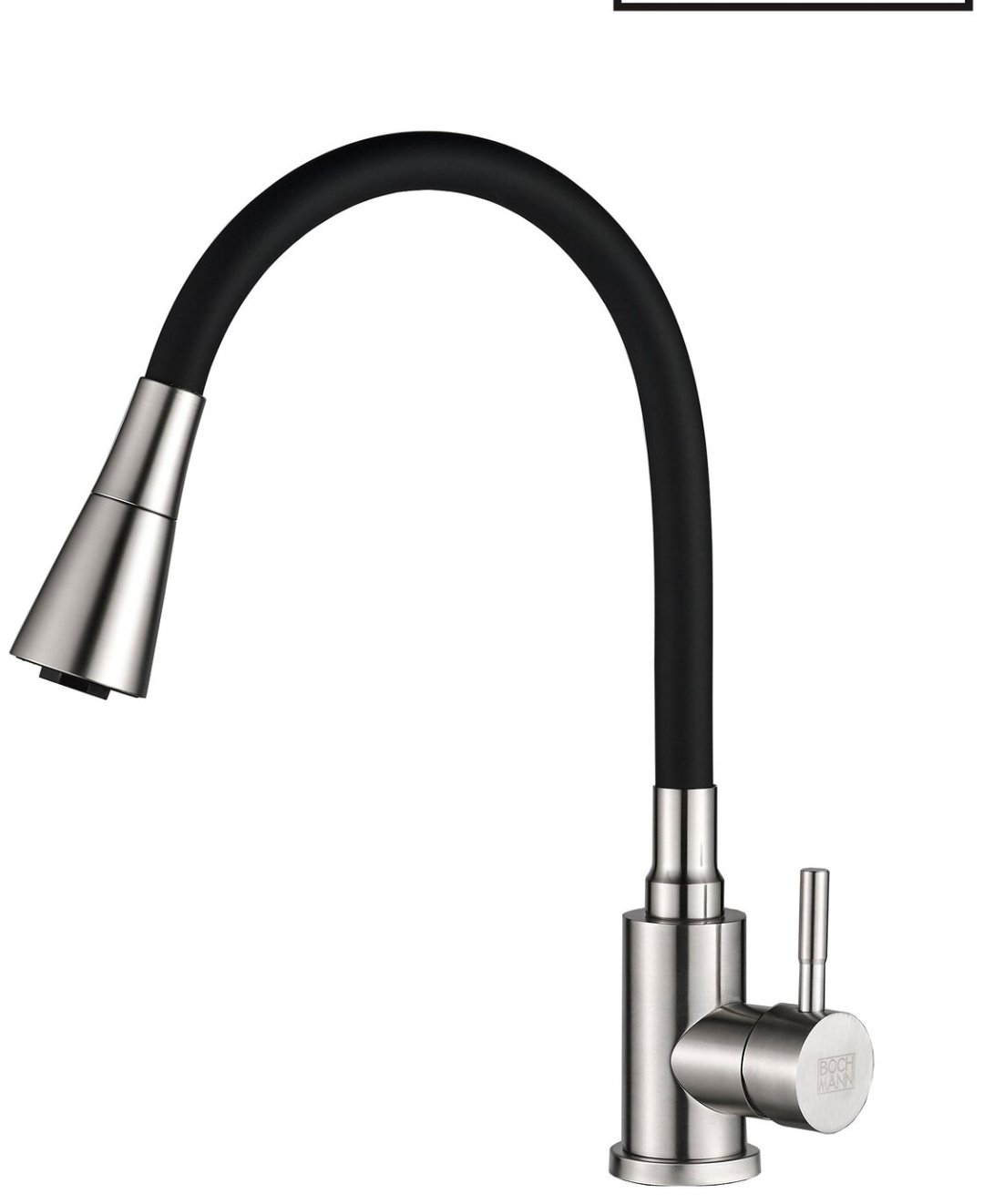 Смеситель с гибким изливом Boch Mann BM10420, латунь, цвет черный купить,NaN