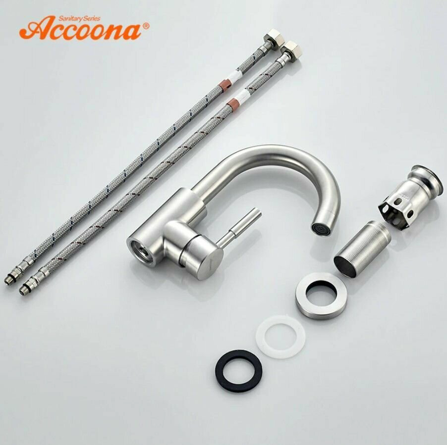 Смеситель для раковины (умывальника) Accoona 9690-3А, однозахватный купить,NaN