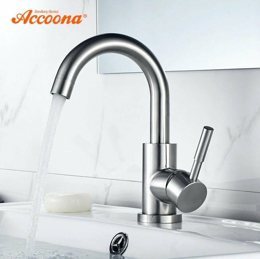 Смеситель для раковины (умывальника) Accoona 9690-3А, однозахватный купить,NaN