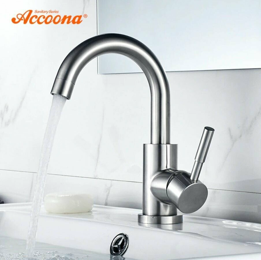 Смеситель для раковины (умывальника) Accoona 9690-3А, однозахватный купить,NaN