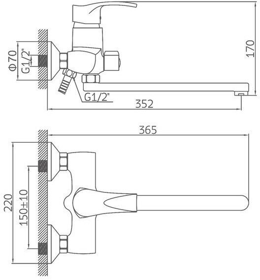 Смеситель для ванны Accoona A7103B, латунь, цвет хром купить,NaN
