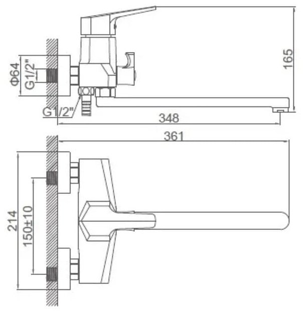 Смеситель для ванны Accoona A71114, латунь, цвет хром купить,NaN