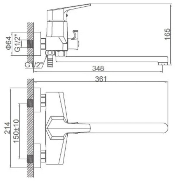 Смеситель для ванны Accoona A71114, латунь, цвет хром купить,NaN