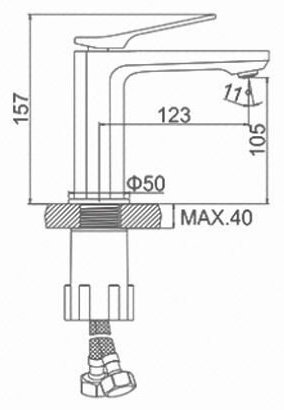 Смеситель для раковины (умывальника) Accoona A90122F, однозахватный купить,NaN