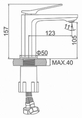 Смеситель для раковины (умывальника) Accoona A90122F, однозахватный купить,NaN