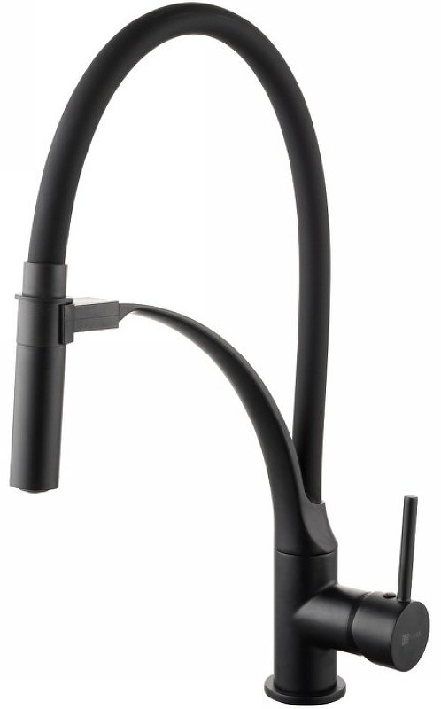 Смеситель с гибким изливом Lemark Soul LM6007BL, латунь, цвет черный купить,NaN
