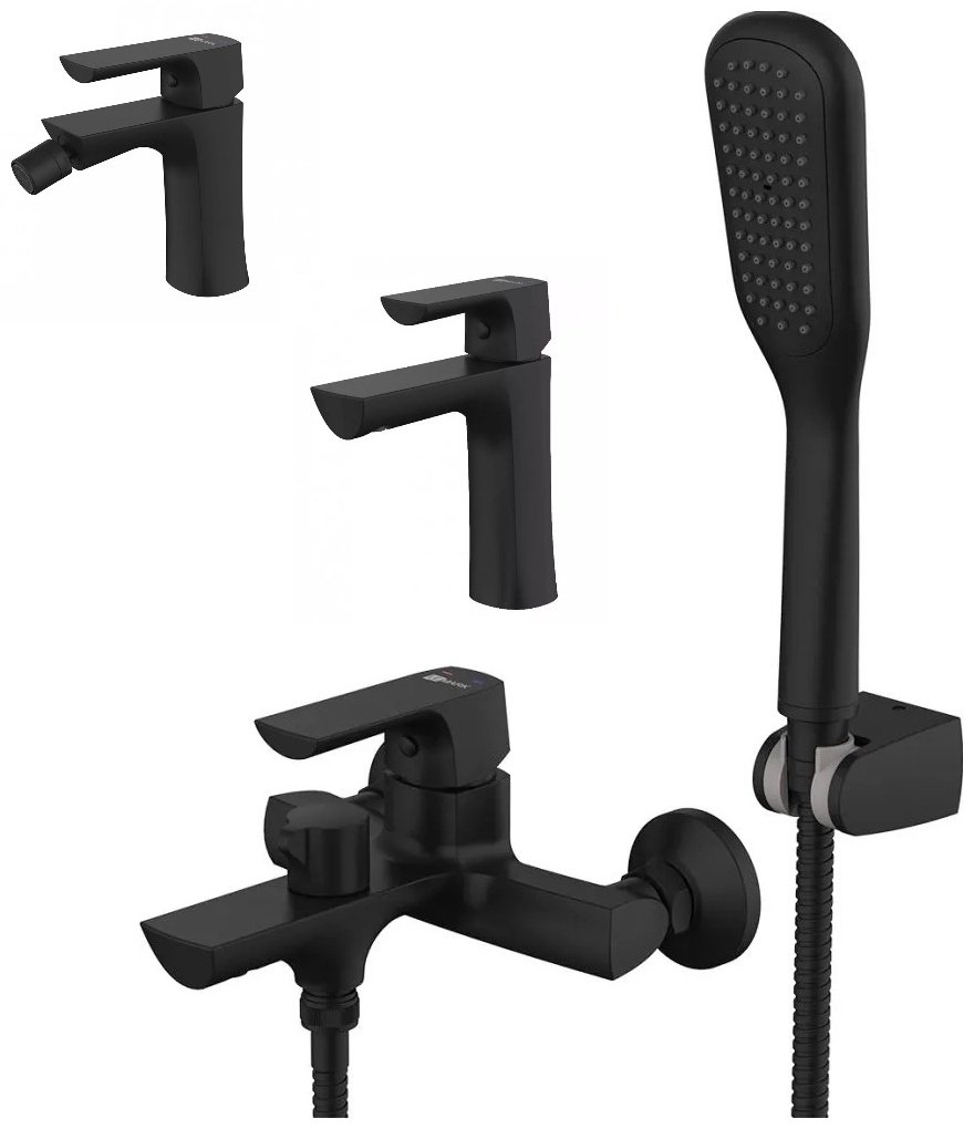 Смеситель для ванны Lemark Ursus Set 2 цвет черный, однозахватный купить,NaN