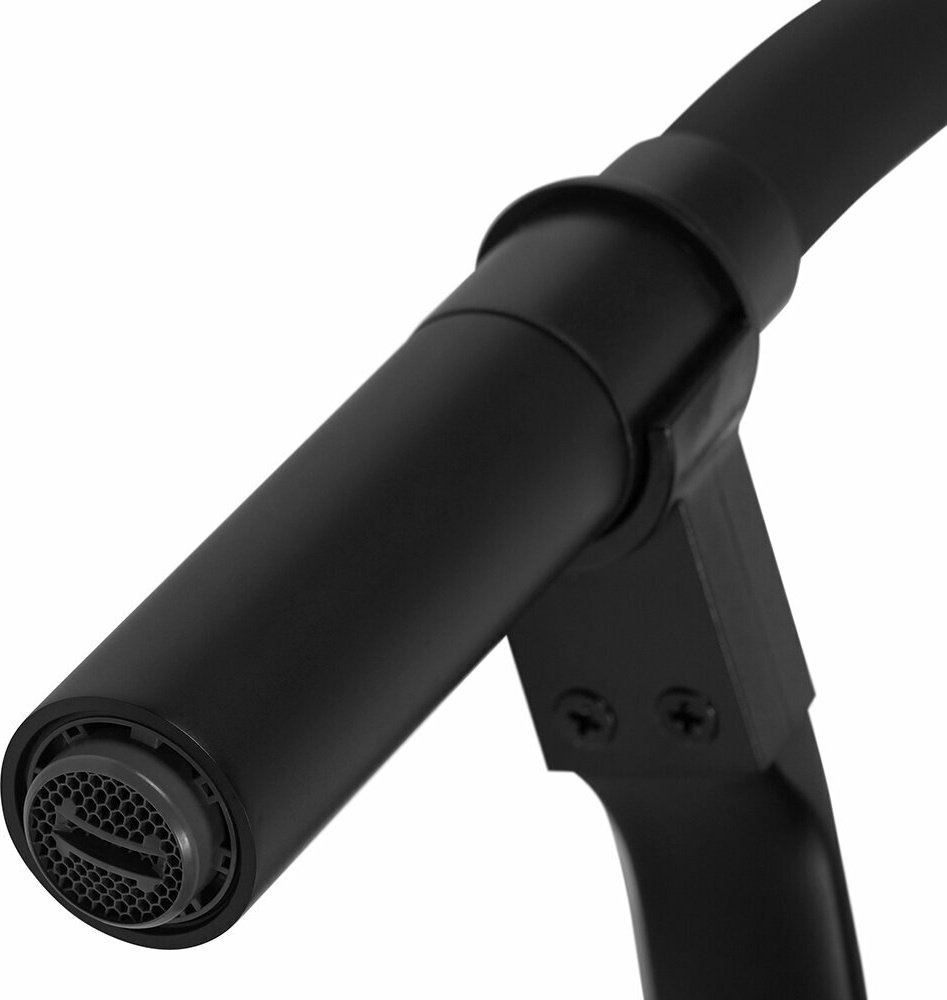 Смеситель с гибким изливом Lemark Soul LM6007BL, латунь, цвет черный купить,NaN