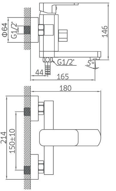 Смеситель для ванны Accoona A6322F, латунь, цвет черный купить,NaN