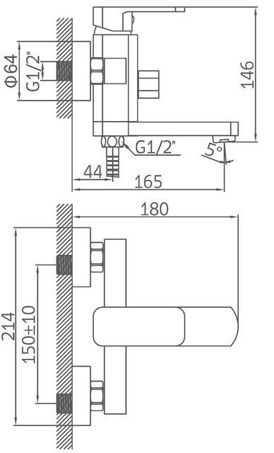 Смеситель для ванны Accoona A6322F, латунь, цвет черный купить,NaN