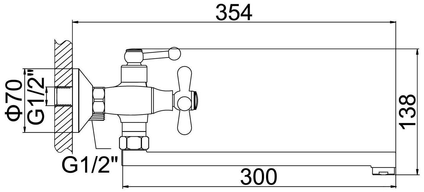 Смеситель для ванны Accoona A7572-2, латунь, цвет хром купить,NaN