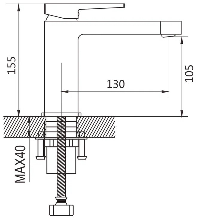 Смеситель Shevanik S6801H, латунь, цвет черный купить,NaN
